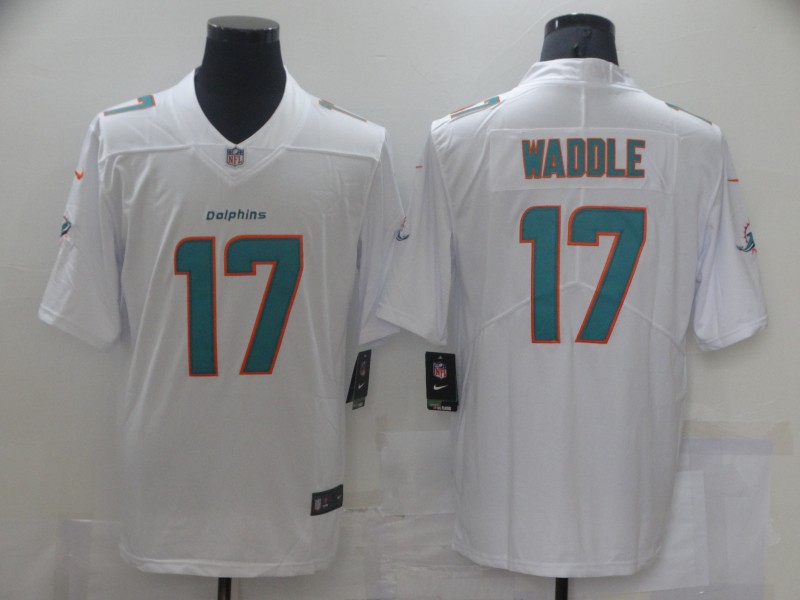 Men's Miami Dolphins Jaylen Waddle #17 White Jersey
